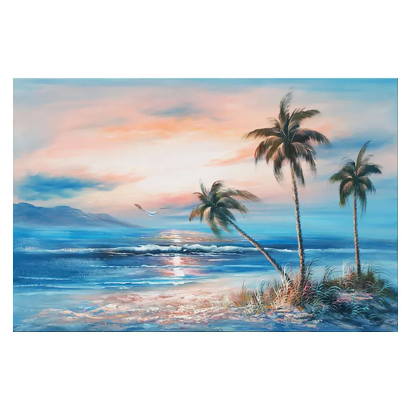 Beach art gold coast painting wall acrylic european gold beach oil