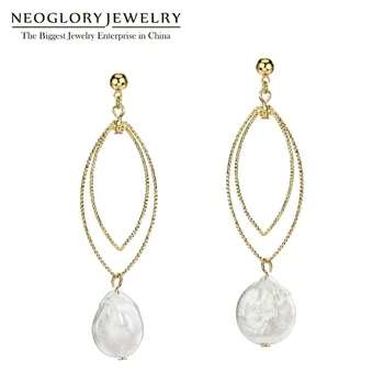 

Neoglory Freshwater Pearl Water Drop Steel Needle Dangle Drop Earrings For Women Gifts Fashion Jewelry 2020 New Brand