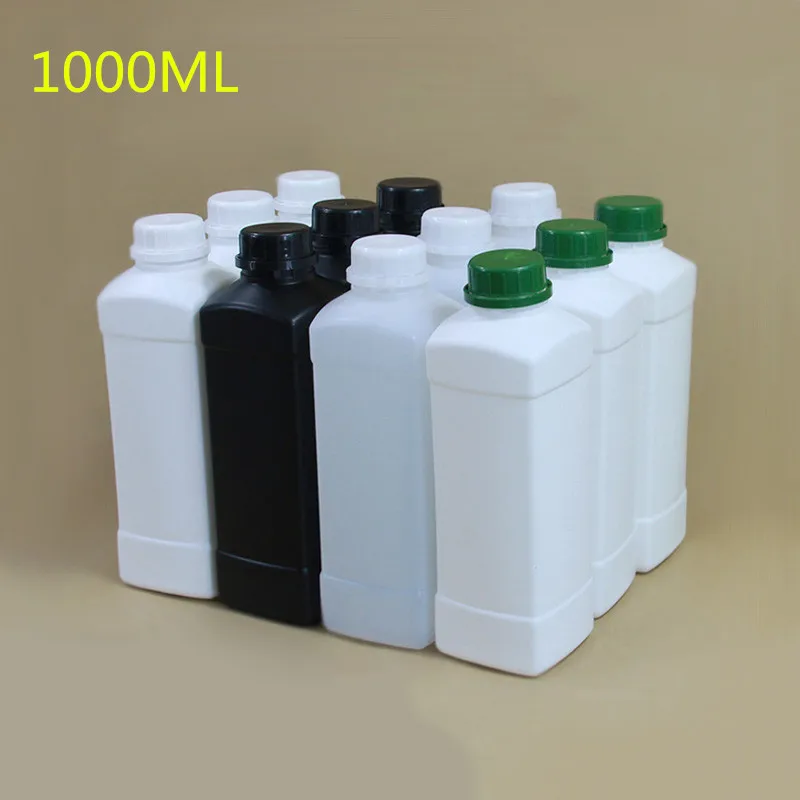 500 مللي 1000 مللي HDPE البلاستيك مربع زجاجة الغذاء الصف البلاستيك حاويات مع غطاء ل المشروبات/الكواشف/حبوب /الطلاء الساخن بيع
