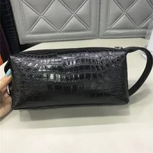 Мужской клатч на молнии из натуральной крокодиловой кожи с застежкой-молнией, мужская сумка для путешествий из натуральной кожи аллигатора