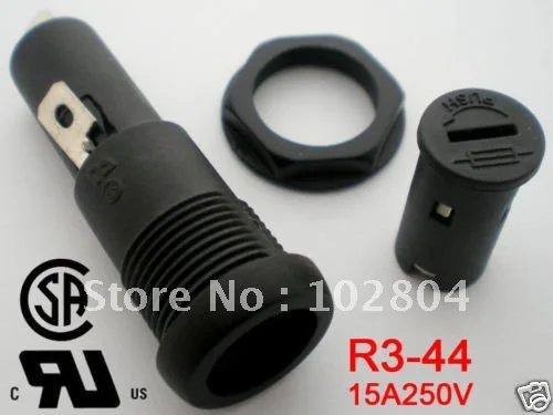 

Fuse Holder for 6x30mm Fuse R3-44 15A 250V 40 Pcs per Lot