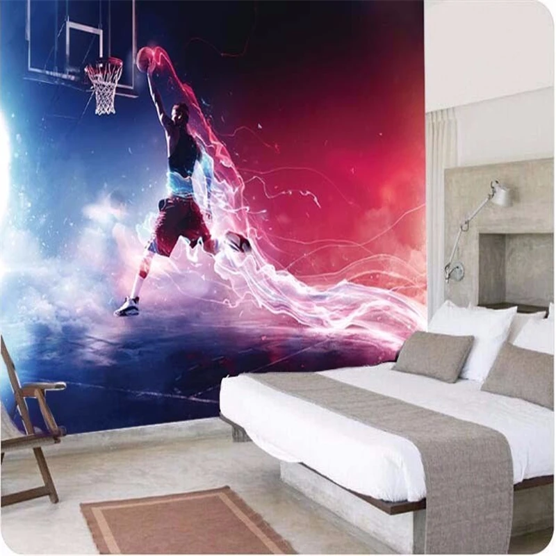 wellyu Custom Wallpaper 3D Wallpaper Speed and Passion Dunk Basketball Art Gallery Wall Living Room Bedroom Photo Wallpaper gallery