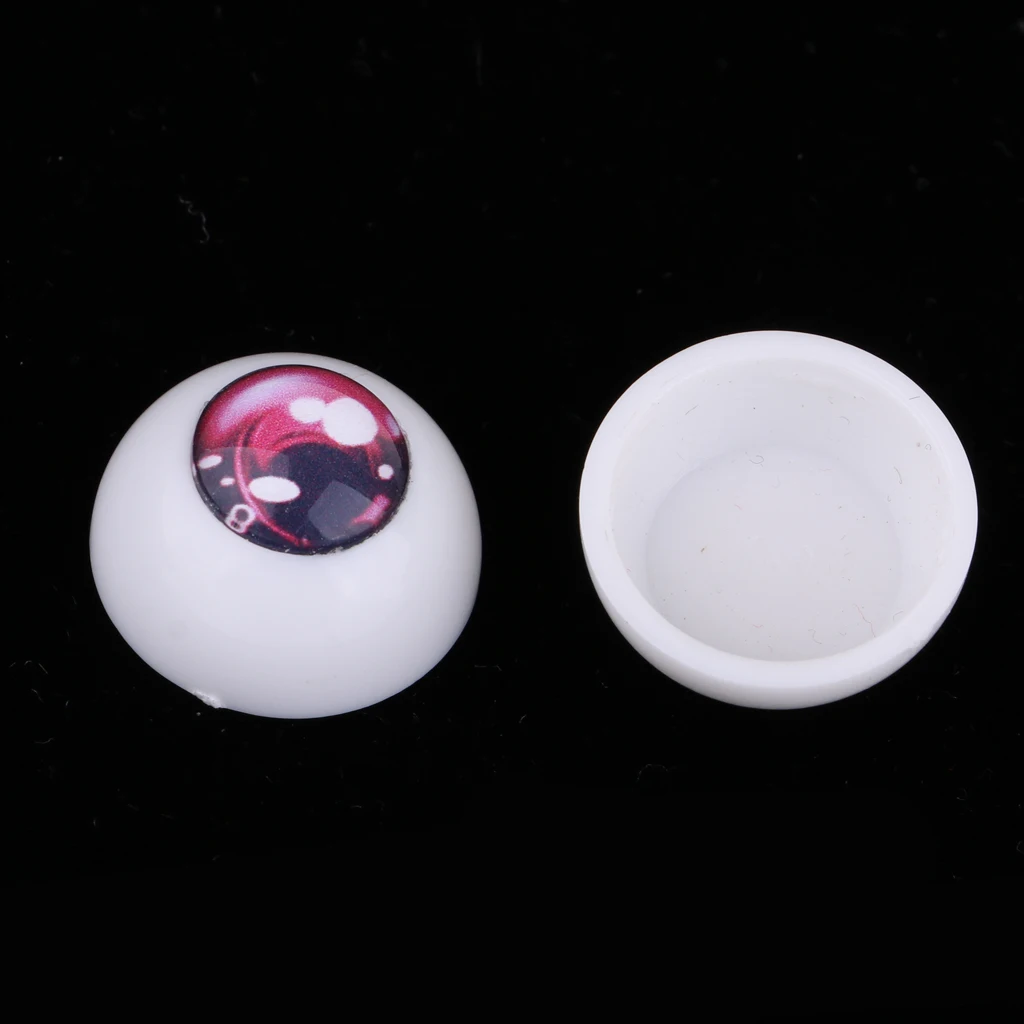 18mm Safety Eyes Acrylic Eyes for 1/3 BJD Dolls Bears Animal DIY Making - Pink Iris and Black Pupil