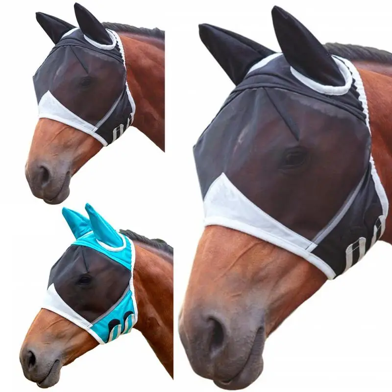 

Eye Mesh Fly Half Face Ear Horse Mask Protective Cover Pet Insects Summer Ergonomics Anti Mosquito Supplies Shield Anti-UV