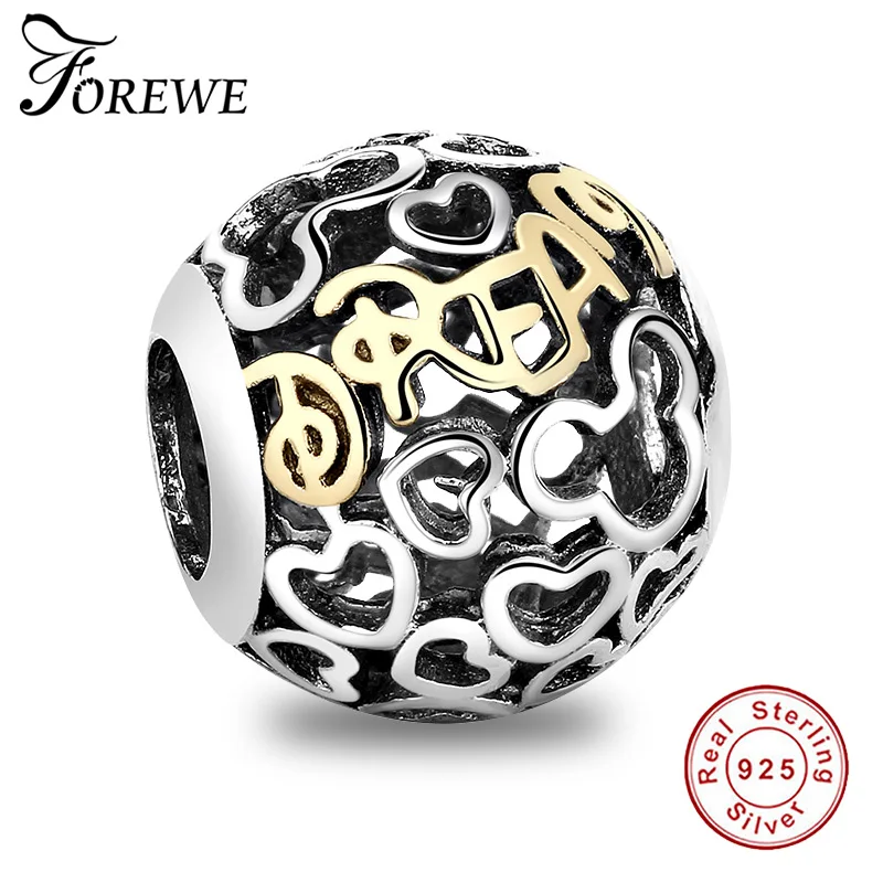 

FOREWE Authentic 925 Sterling Silver Mickey Heart Charms Beads Fit Pandora Bracelet Women Original 925 Sterling Silver Jewelry