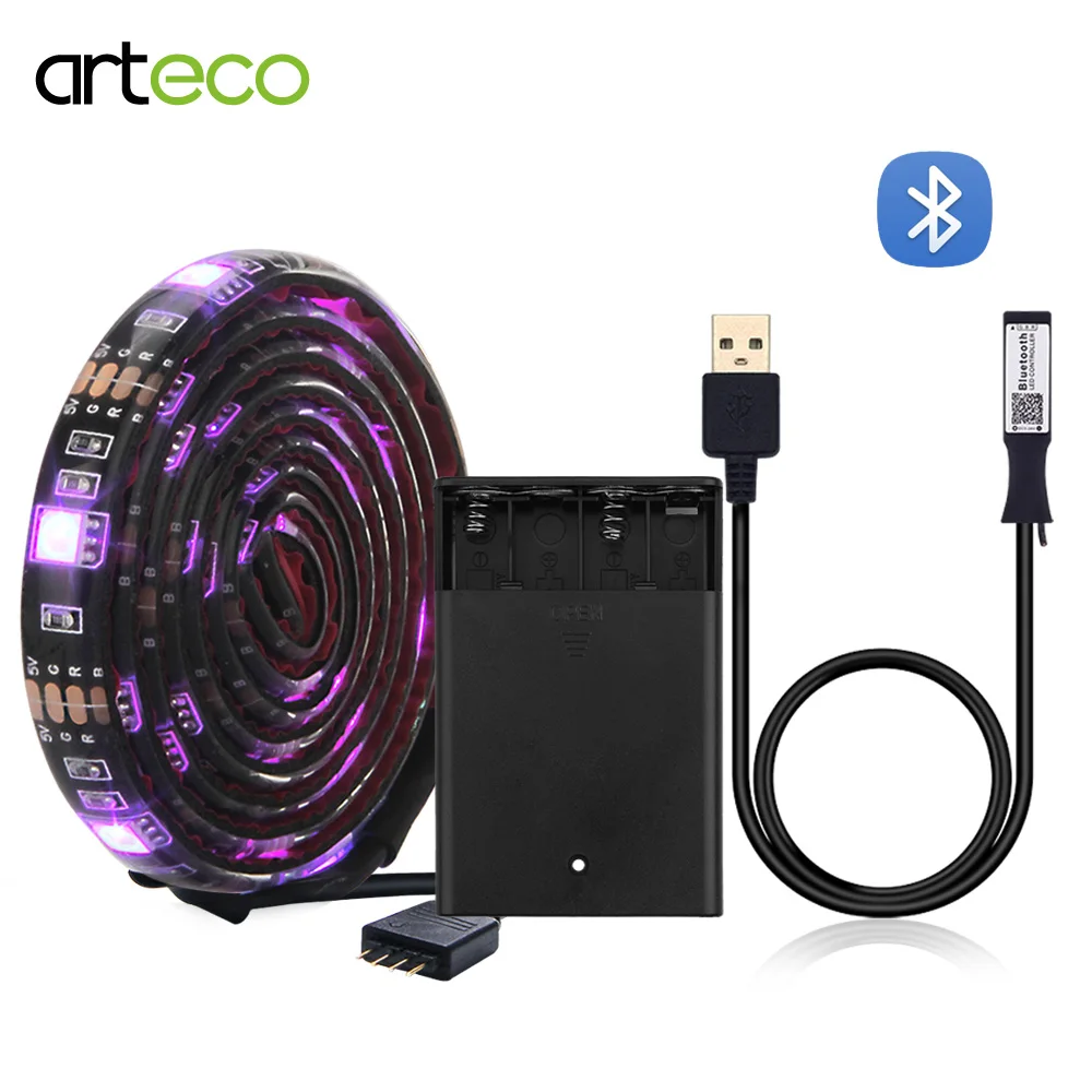 led serit isik rgb 5v akulu usb li serit led bluetooth serit 17 anahtar rf uzaktan bisiklet tv kaykay dekor ayakkabi led strips aliexpress