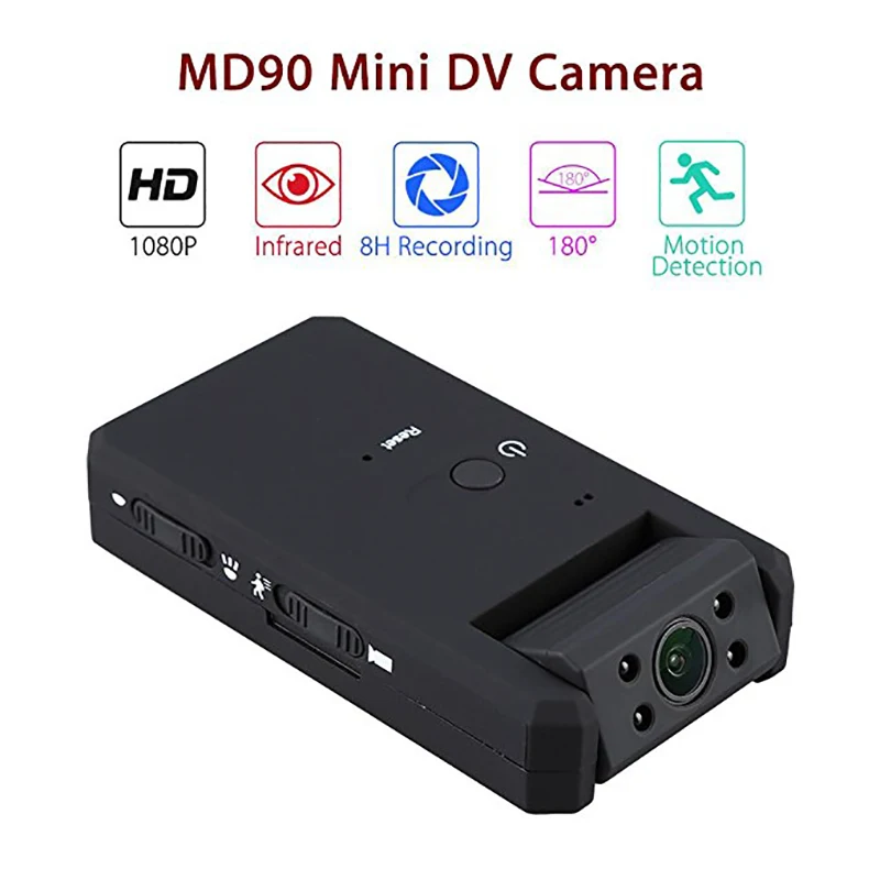 

HATOSTEPED MD90 Mini DV Camera 1080P Infrared Night Vision Nanny Micro Kamera Motion Detection Secret Camera Camcorder pk SQ11