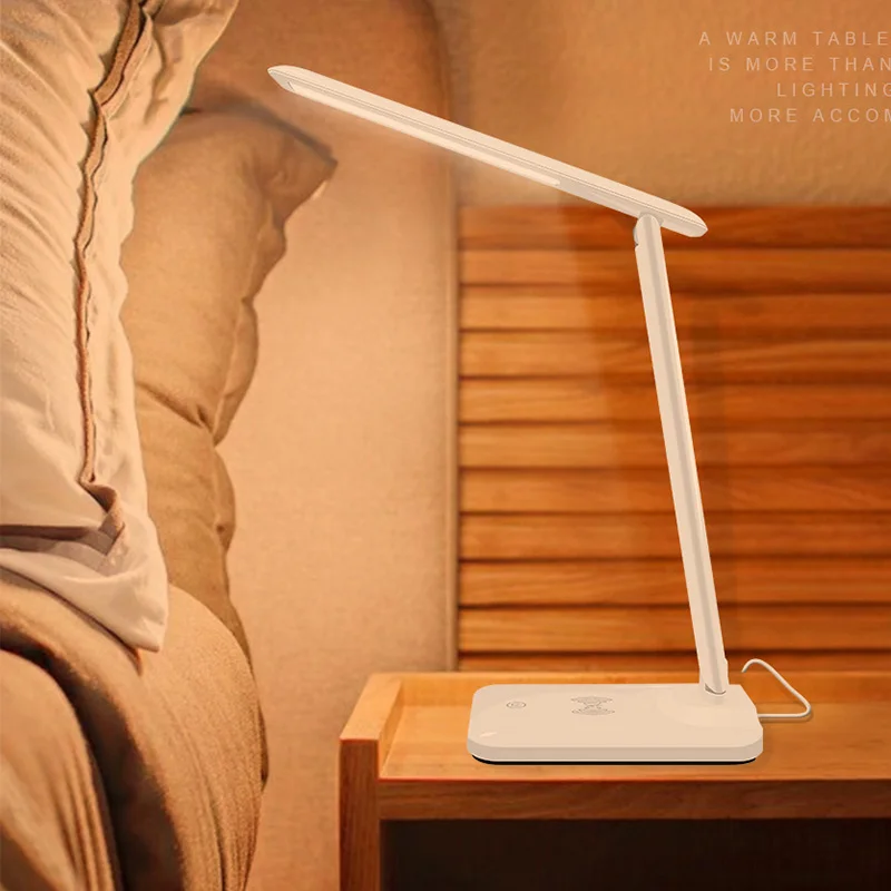 

Concise Style Folding LED Desk Lamp Table Touch Induction 5V 2.5A Eye Protection Wireless Modern USB Output Charger