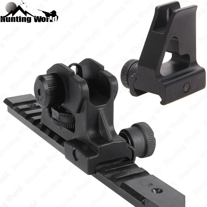 Profile de Ferro de Backup de Vista Windage e Elevação para a Caça Tactical High Frontal Traseira Vista Grupo w – Full Ar15 Airsoft Rifle Acessório