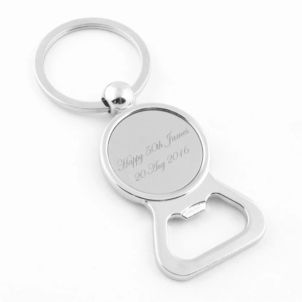 Personalised Key Ring Bottle Opener Custom Engraved Key Chain Party