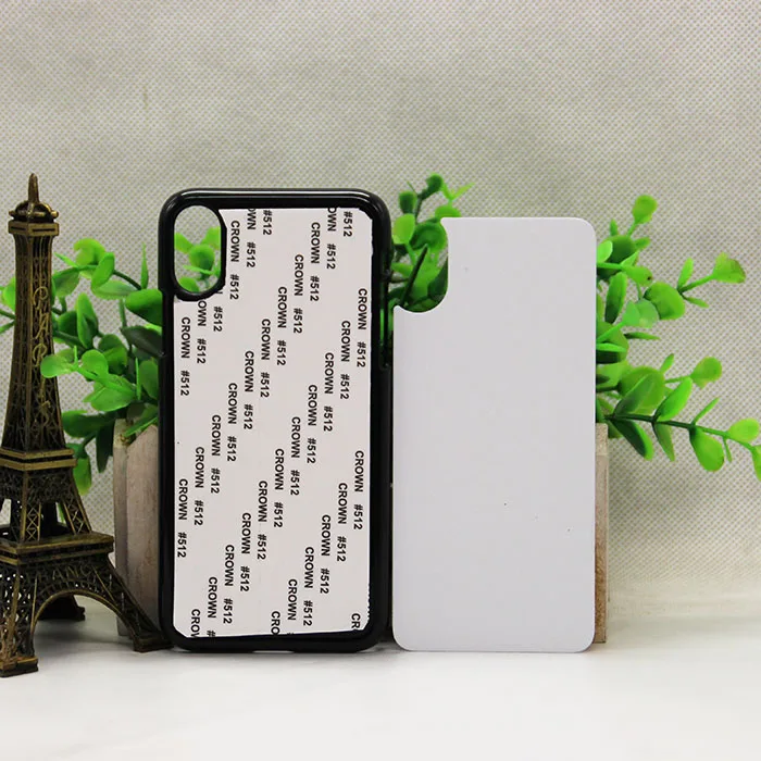 

For IPHONE X blank 2D sublimation cases DIY printing hard plastic case with white metal insert sublimation case