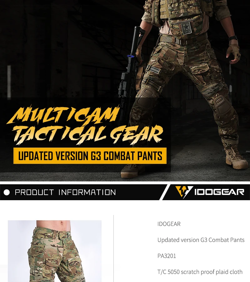IDOGEAR G3 боевые штаны с наколенниками страйкбол тактические брюки Мультикам CP gen3 Охота камуфляж