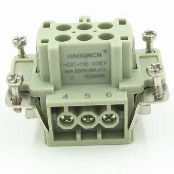 

HDC-HE-006-F Heavy Load Connector 6 Core 16A Rectangle Connector Within Core Heat Flux Avenue