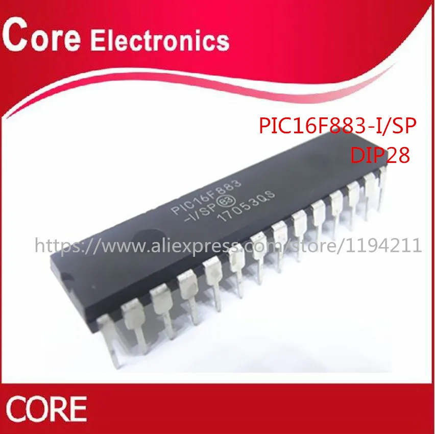 20 шт./лот PIC16F883 I/SP 16F883 I DIP 28 8BIT 7KB|Интегральные схемы| |