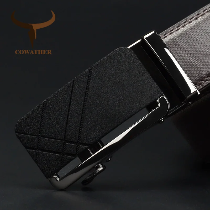 

COWATHER Belt For Men Cow Genuine Leather Men Belts 2019 New Arrival Cowhide High Quality Male Strap Alloy Buckle Straps CZ142