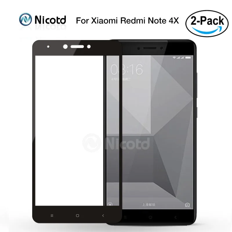 2 шт для Xiaomi Redmi Note 4X nicott 2.5D полное покрытие цветное закаленное стекло 4 глобальная