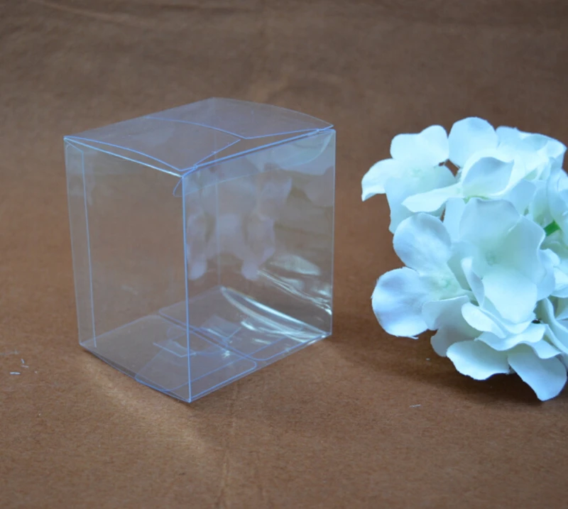 

50Pcs Transparent New Year Candy Boxes Birthday Gift Box, 4*5*8cm Clear PVC Plastic Transparent Party Soap Bags, Chocolate Boxes