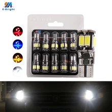 10 шт. T10 W5W Canbus led 5630 10 SMD 10 светодиодных фар для авто ошибок, Wedge Bulb, T10 автомобильная светодиодная лампочка 12В чтение бортовой светильник 6500K