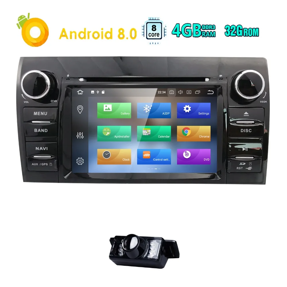 Clearance 2 Din Android 8.0 8Core Car DVD Player For Tundra Sequoia GPS Navigation Stereo Touch Screen 8Core 4GB+32GB Map+Cam 1