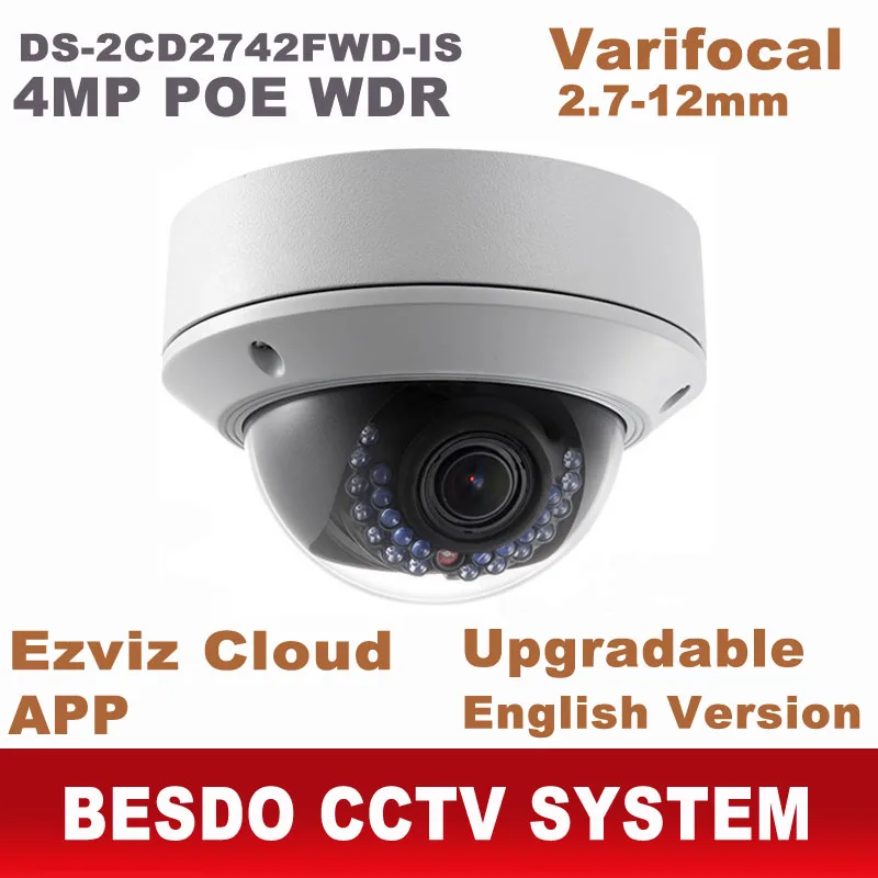 Hikvision 4MP varifocal zoom IP dome camera cctv POE outdoor cam 120db