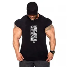 Европа и США тренажерный зал без рукавов Футболка мужская бодибилдинг спортивный жилет мужской хлопок бег тренировочная одежда