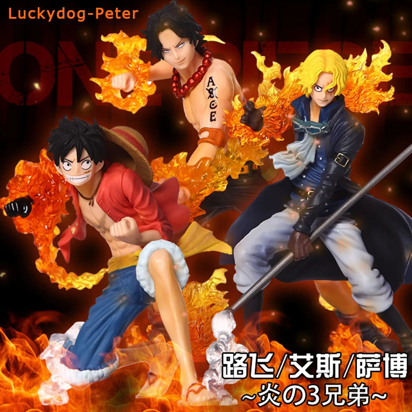 One Piece Attack Styling Ace Sabo Luffy 3pcs Set Action Figures Fire Fighting Ver Ace Sabo Dolls Pvc Acgn Figure Figure Style Figure Handdoll Thailand Aliexpress