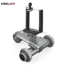 Kingjoy PPL-06 electric 3 Wheel Pulley Car camera 360 video tripod head professional for Smartphone DSLR mirrorless GOPRO camera