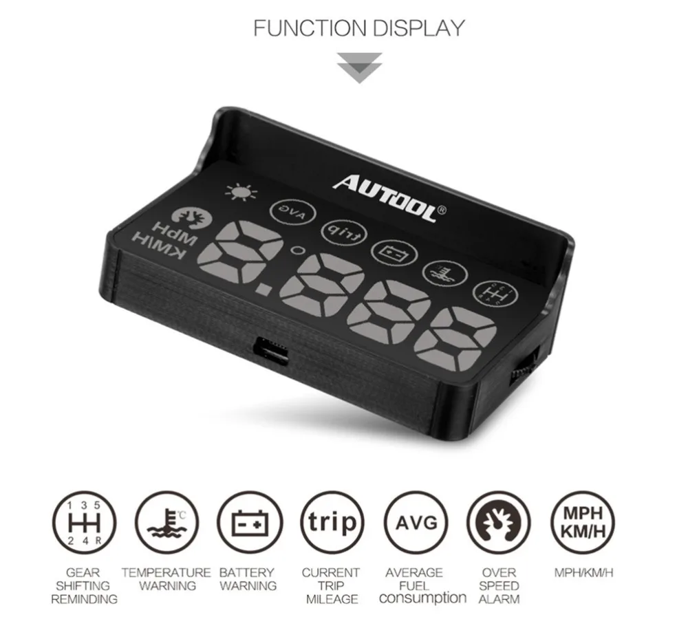 AUTOOL HUD Head Up Display Car OBD2 II Headup Speed Projector Auto OBD Smart Digital Speedometer Vehicle X30 X210 X220 X230