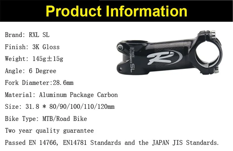 RXL SL  Bicycle Stem MTBRoad Bicycle Stems Carbon Stem Aluminum Alloy Package Carbon Stem Carbon Road 6 Degree 3K Gloss (1)_