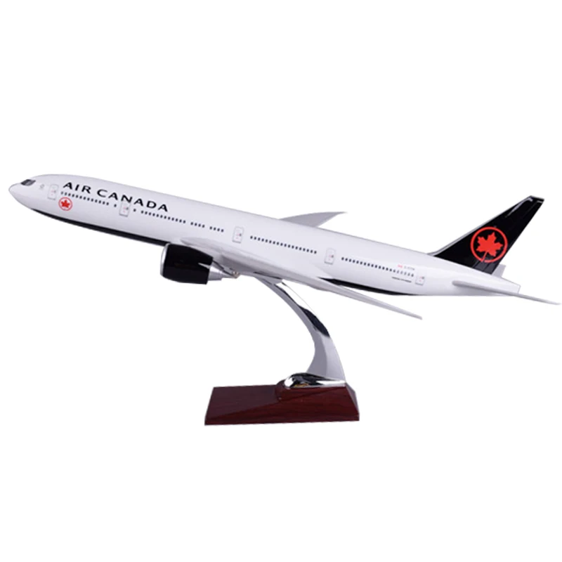 47 см смолы B777 модели самолета, самолетостроение модель Boeing 777 Air Канада черный пассажирский игрушечный Аэробус для детей взрослая коллекция