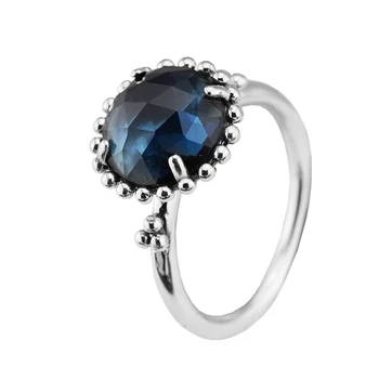 

Ring Light Blue crystal Silver Rings For Women Men Anel Feminino 100% 925 Jewelry Sterling Silver Anillos Wedding