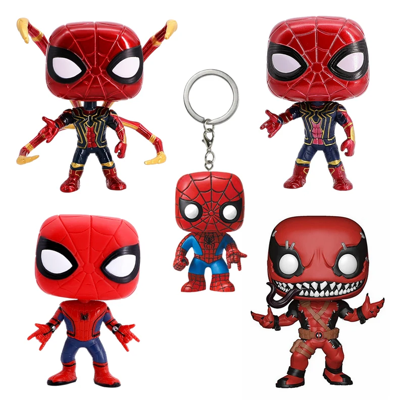 

Spiderman Figure Avengers Action Figure Marvel Spiderman Venom Keychain Bobble-head Collection