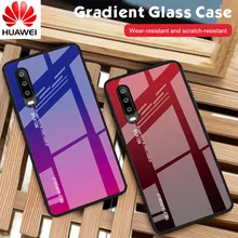Градиентный чехол из закаленного стекла для телефона huawei Honor 8X mate 20 Pro mate 10 P20 Lite P Smart Plus Nova 3i 3 4 P30