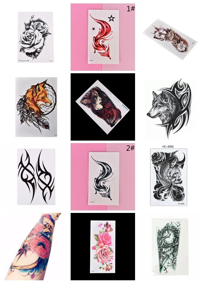 3D Large Temporary Tattoo Men Waterproof Tattoo Sleeves Transferable Fake Tattooing Stickers For Men Conversion Of Tattoos Hot