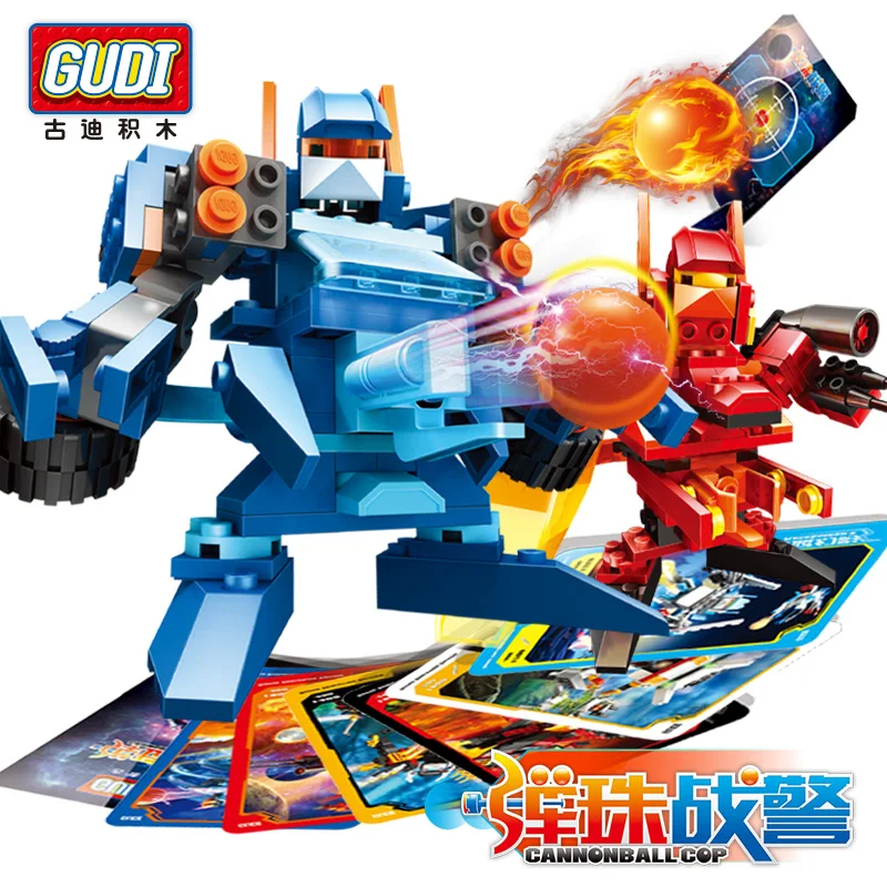 GUDI Battle Series ball Robot Cannonball Cops marbles Building Blocks