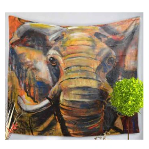 Горячая GCZW-130x150cm, полиэстер, для дома, мандала, этнический Настенный декор, искусство, лес, природа, животные, печать, богемные настенные гобелены - Цвет: elephants