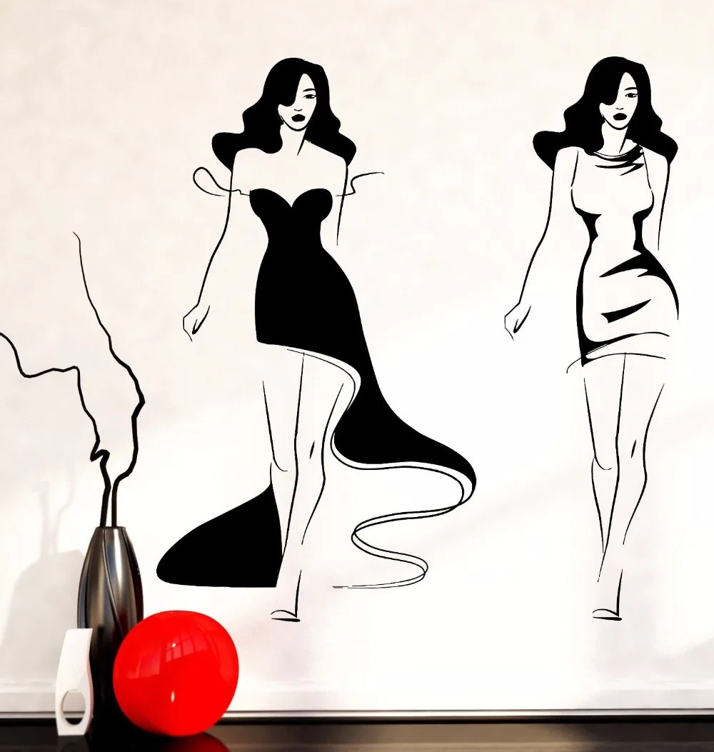 Clothing Store Wall Sticker Fashion Sexy Girls Ladies Women Mural Art