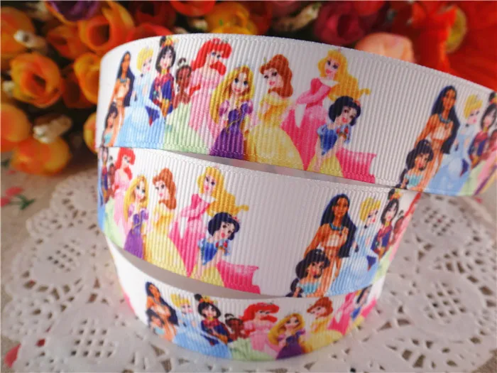 

new arrival 1'' (25mm) princess printed grosgrain ribbons cartoon ribbon diy hair bows 10 yards WQ14052432