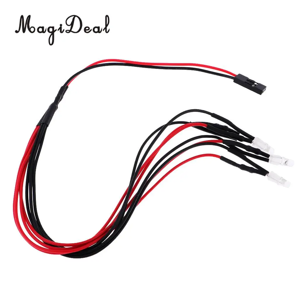 4x LED Headlight Taillight for WPL 1/16 RC Car Pick-up Truck DIY Accessories