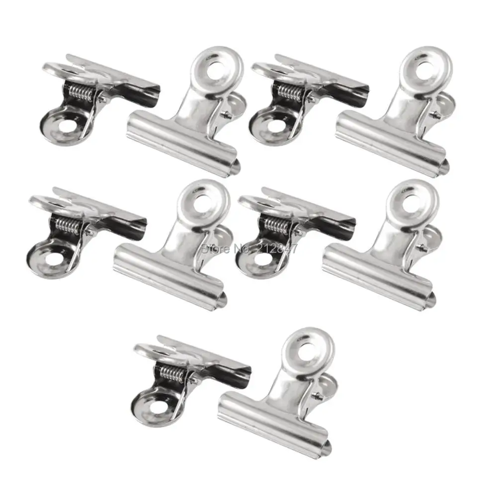 

10 Pcs Width Metal Silver Tone Office File Binder Clips