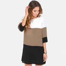 Autumn New Women s Casual Round Neck 3 4 Sleeve font b Party b font Patchwork