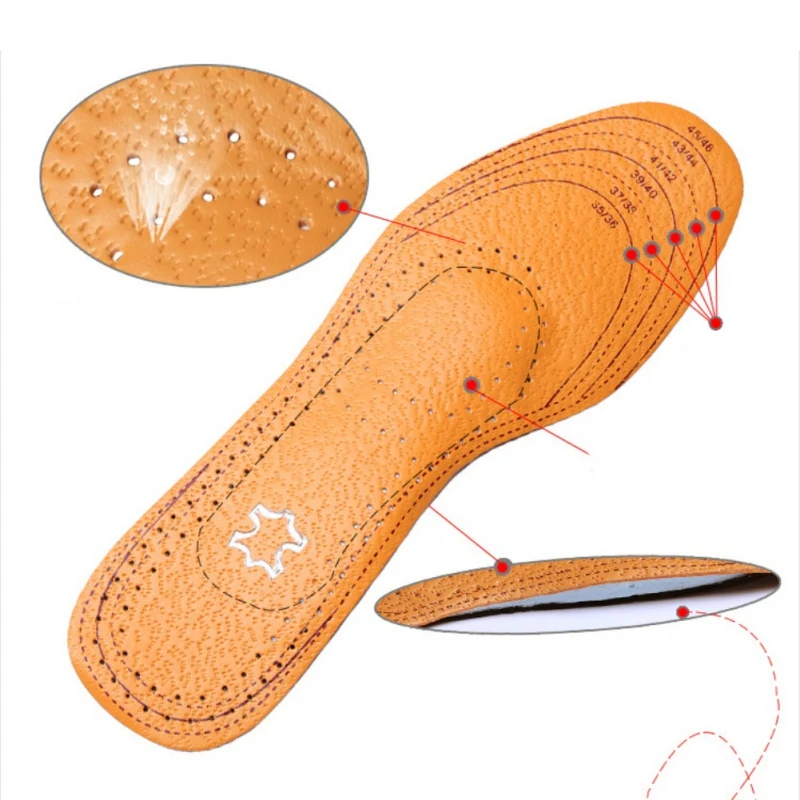 Ортопедические стельки унисекс для спортивной обуви, стельки для мужчин и женщин, кожаная Спортивная износостойкая дышащая стелька