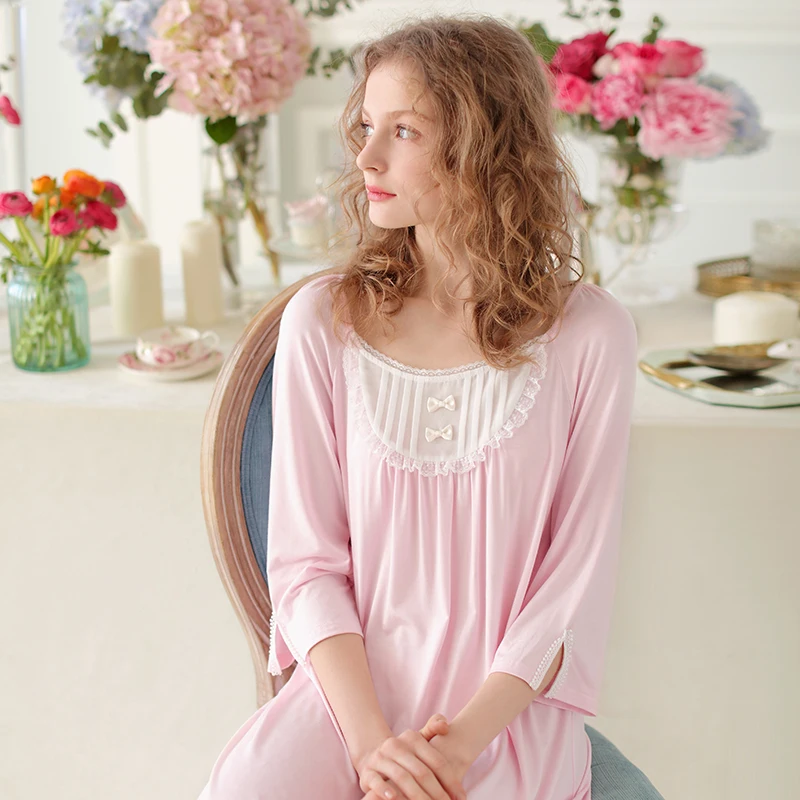 Aliexpress.com : Buy Nightgown Women Modal Sleepwear Royal Nightgown ...
