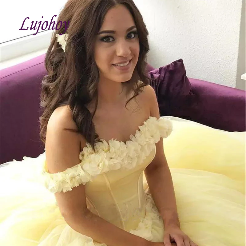 Yellow Quinceanera Dresses Ball Gown Plus Size 15 year old Sixteen Sweet 16 Dress Prom Dress debutante