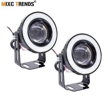 

2Pcs 3 Inch Car LED Fog Lights Angel Eyes Daytime Running Lights Waterproof 76mm Lens DRL COB LED Motocycle Headlight Lamp 12V