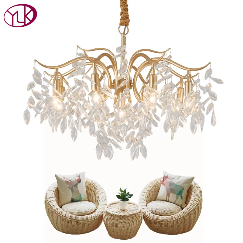 

Youlaike Luxury Modern Crystal Chandelier Lighting For Living Room Creative Design Hanging Light Fixture Dining Room LED Cristal