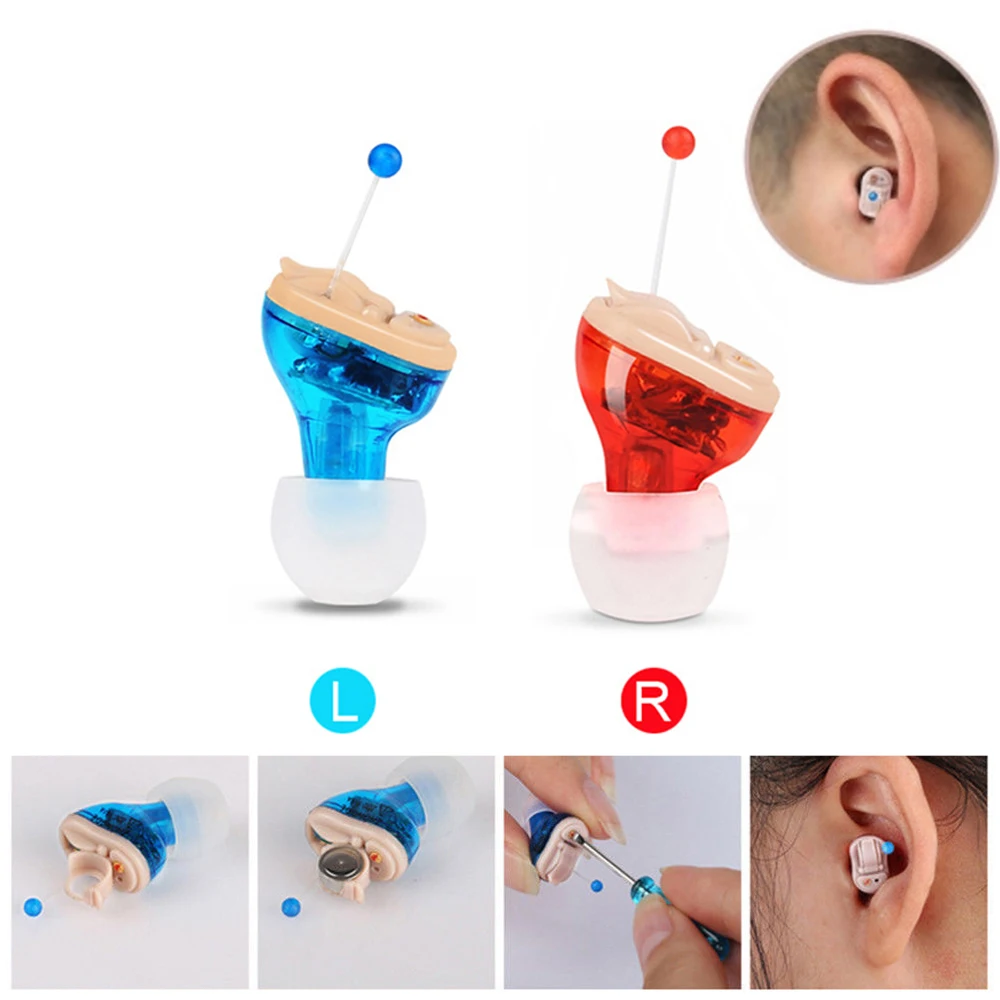 

Wireless Hearing Aids Mini Inner Ear Invisible Hearing Aid Left & Right Ear Adjustable Tone Best Sound Amplifier Ear Care Tool