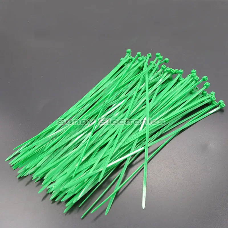 1000 шт 6 дюймов нейлоновые застежки проволочный хомут для кабеля Обертывания/упаковка Зеленые 18 кг хомут для кабеля 6"