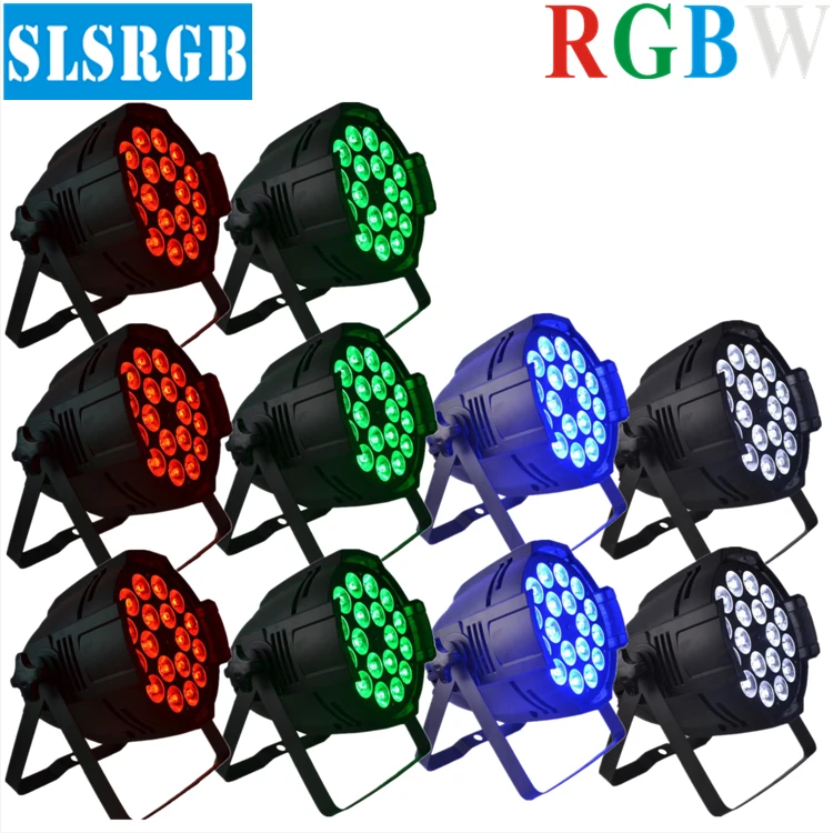 

10pcs/lot Disco Light LED PAR 18x12w Light 180watt RGBW 4in1 64 Quad Par Light DMX512 Disco DJ Stage Lighting,party essential