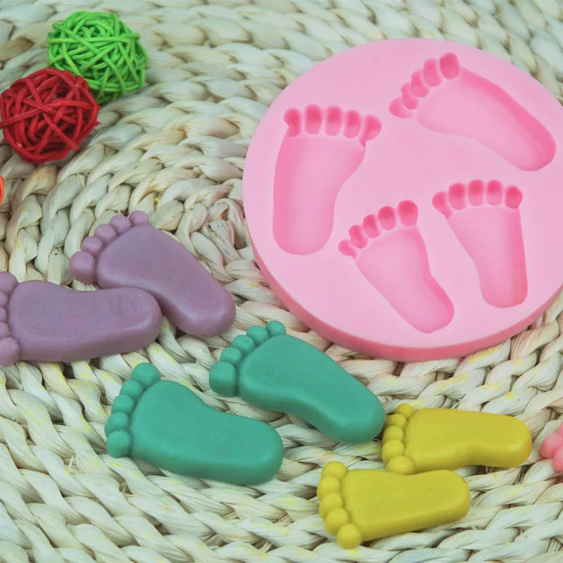 Footprint Fondant Mold Silicone Foot Shape Pastry Mould Chocolate Clay Cake Decorating Baking Tool GHS99